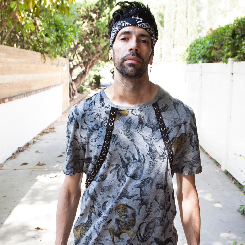 🔴 Animal Print All Over Harness Tee NWT Unisex
